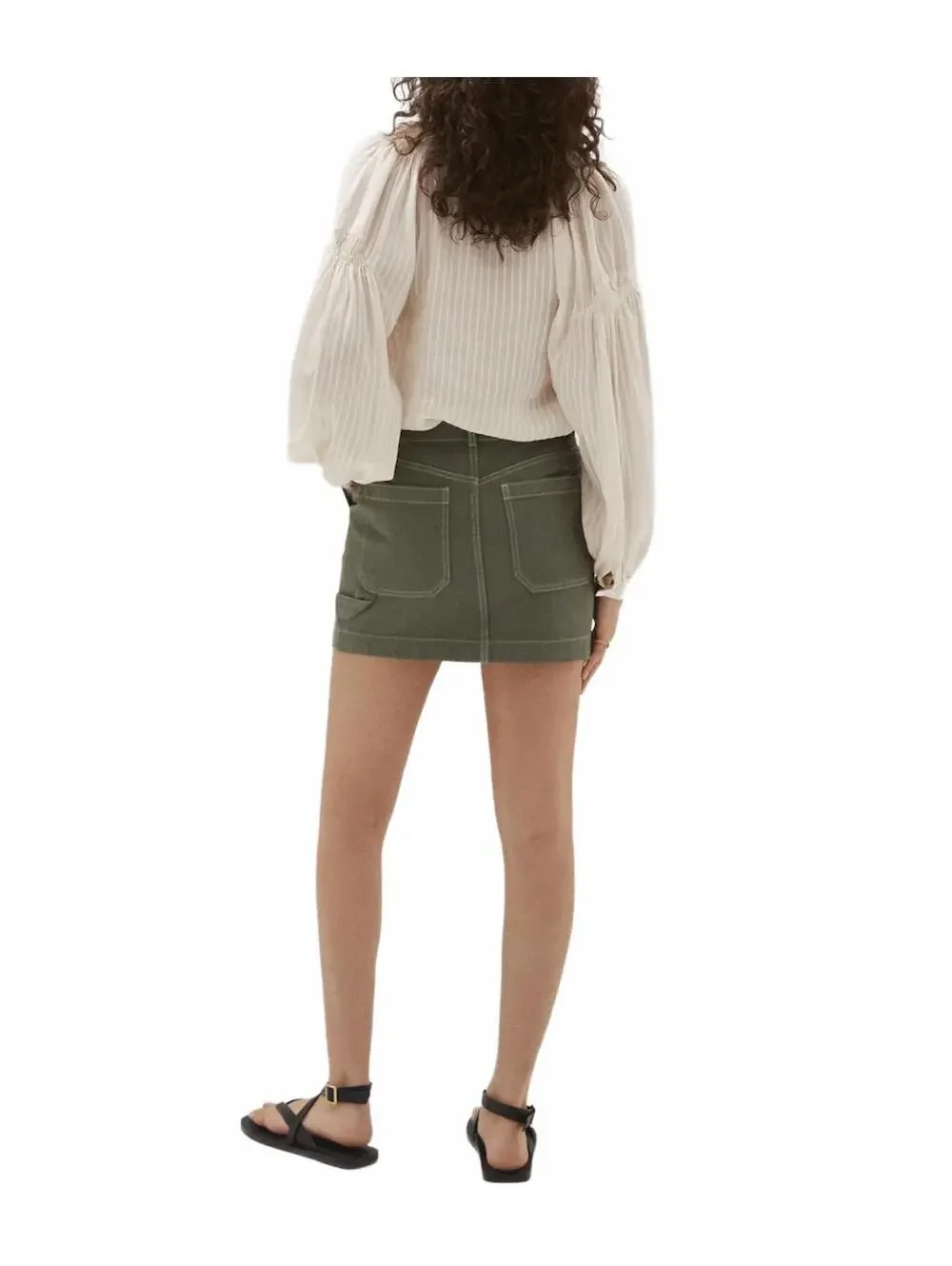 Mango Cargo Mini Skirt Khaki Green NWT Size Small